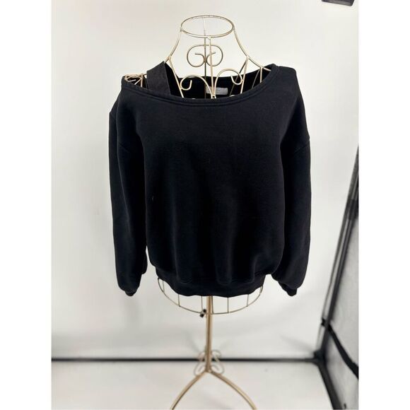 Oak + Fort black Sweatshirt Long Sleeve Size Small 60% Cotton - Picture 1 of 9